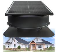 Ventilatore a energia solare, 42 Watt, montaggio sul tetto con termostato, grande flusso d'aria, basso rumore, ventilazione resistente alle intemperie, per casa, garage, negozio, camper, con