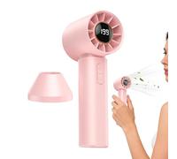 Ventilatore a mano a 6 velocità con display digitale, ventilatore portatile ricaricabile a mano, per pesca, ciclismo, corsa a piedi, spiaggia, escursionismo, campeggio, viaggi