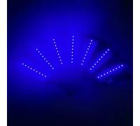 Ventilatore a mano a LED, grande, pieghevole, illuminato con batteria, ventaglio pieghevole per palcoscenico, danza del ventre, bar, feste, ventilatore luminoso per concerti EDM