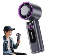 Ventilatore A Mano Ad Alta Velocità | Raffreddamento Potente | Ventilatore Pieghevole A Mano Con Display Digitale Per Uso In Spiaggia Escursionismo Scuola Camminare Viaggio Posto Di Lavoro