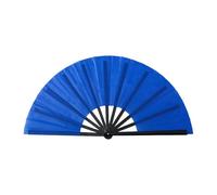 Ventilatore a mano con stivali a terra, pieghevole, stile country, portatile, grande, accessorio per danza per eventi all'aperto e appassionati di danza Krf59 (blu, 38 cm)