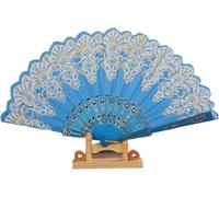 ventilatore a mano di bambù, Multicolor Folding Fan For Dance Cosplay Wedding Party Decoration(Color1)