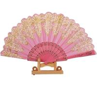 ventilatore a mano di bambù, Multicolor Folding Fan For Dance Cosplay Wedding Party Decoration(Color3)