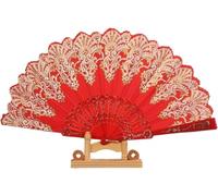 ventilatore a mano di bambù, Multicolor Folding Fan For Dance Cosplay Wedding Party Decoration(Color7)