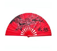 ventilatore a mano di bambù, Ventaglio pieghevole in tessuto di nylon Kung Fu Tai Chi for danza cosplay matrimonio 34 cm/65 cm(1 right hand fan)
