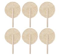 Ventilatore A Mano Di Rafia Naturale Bulk - Ventilatore A Mani Di Rafia Da 6 Pezzi | Manuale Di Foglie Di Palma | Forniture Di Raffreddamento Del Tessuto Per Il Matrimonio Per Le Donne | Stile Cinese