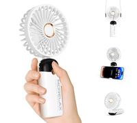 Ventilatore a Mano,Mini Ventilatore Portatile,4000mAh Ricaricabile,Piccolo Ventilatore Tascabile Con 6 Livelli di Velocità,Ventilatore USB Pieghevole a 90° per Casa,Ufficio,Scuola,Esterno,Bianco