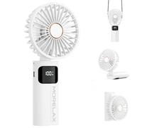 Ventilatore a Mano,Mini Ventilatore Portatile,5200mAh Ricaricabile,Piccolo Ventilatore Tascabile Con 6 Livelli di Velocità,Ventilatore USB Pieghevole a 180° per Casa,Ufficio,Scuola,Esterno,Bianco