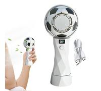 Ventilatore a mano - Ventilatore personale a forma di calcio a 5 velocità, ricaricabile tramite USB, 3000 mAh, mini ventilatore da scrivania da viaggio per l'estate, dispositivo di raffreddamento