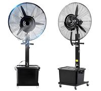 Ventilatore a Nebulizzazione da Esterno Industriale, Ventilatore a Piantana Oscillante con 3 Velocità, Raffreddamento ad Alta Potenza con Serbatoio da 42L per Patio Garage o Palestra(26 inches)