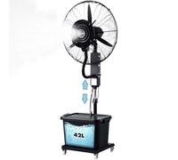 Ventilatore a Nebulizzazione Industriale da Esterno, Oscillazione 90°, Raffrescatore ad Acqua Professionale con Serbatoio 42L, 3 Velocità, per Officina, Patio e Terrazza