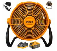 Ventilatore a pavimento a batteria 20 V e filo 28 cm 2 velocità Portatile Ingco
