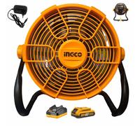 Ventilatore a pavimento a batteria 20 V e filo 28 cm 2 velocità Portatile Ingco
