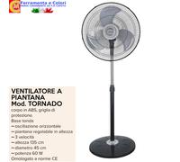 Ventilatore a Piantana Colonna 60W Nero Altezza Regolabile Oscillante ? 45 CM [EEK: A+++]