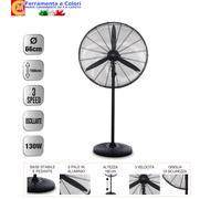 Ventilatore a Piantana Colonna In Alluminio 130 W Oscillante 3 Velocità H 166 cm [EEK: A+++]