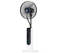 Ventilatore a piantana con nebulizzatore e getto d'acqua, umidificatore con oscillazione a 90°, pannello LED/telecomando, 3 velocità, 3 modalità, temporizzazione 12 ore(Black)