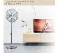 Ventilatore A Piantana Da Terra CROMO 45 TERRA 3 Velocità Metallico Cromato CFG [EEK: A+++]