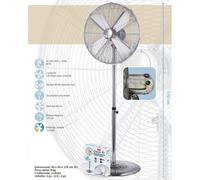 Ventilatore da terra piantana in metallo diametro 45cm oscillante 3 velocita 60W