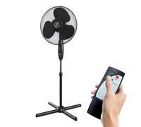 Ventilatore A Piantana Potente Da 50W Per Pavimento Pale Da 40 Cm Silenzioso Con Timer 7 Ore 3 Velocità Oscillante Altezza e Inclinazione Regolabili E Telecomando per Controllo A Distanza Colore Nero