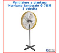 Ventilatore a Piantana Professionale Potente Pale Alluminio Hurricane cfg ev065 [EEK: A]