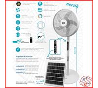 CFG ventilatore Mistral solare a piantana EV121 ricaricabile campeggio - Rotex