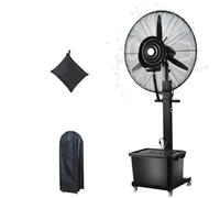 Ventilatore a piedistallo con nebulizzatore per esterni, ventilatore industriale oscillante con serbatoio d'acqua, 3 velocità per raffreddamento in ambienti commerciali e industriali