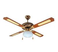 Ventilatore A Soffito 4 Pale In Legno 3 Velocità Con Luce Plafoniera Dcg