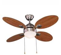 Ventilatore A Soffitto 1 Luce 4 Pale In Legno 65W FUNZ.ESTATE/INVERNO