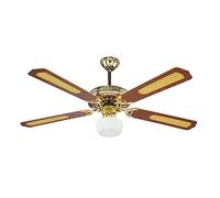 Ventilatore a soffitto, 3 velocità con luce come un lampadario. 4 pale color marrone in legno