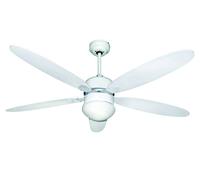 VENTILATORE A SOFFITTO 4 PALE CON LUCE 'IBISCO' 70 WATT CON TELECOMANDO MAURER