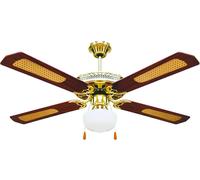 VENTILATORE A SOFFITTO 4 PALE IN LEGNO CON LUCE CM.130 60 WATT