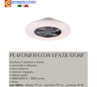 Ventilatore a Soffitto 40 W Con Plafoniera Led Caldo Freddo Timer 59Cm Titanio [EEK: A]