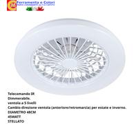 Ventilatore a Soffitto 45W Plafoniera Led Stellata ? 48cm Dimmerabile 3000-6500K [EEK: A]