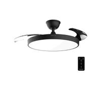 Cecotec Ventilatore da Soffitto con Luce con Pale Retrattili EnergySilence Aero 300 Air Invisible Black.30W, Motore DC, Telecomando, 6 Velocità, Timer 4 h, Funzione Inverno-Estate, Fresco Tutto L’Anno
