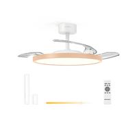 VENTILATORE A SOFFITTO CON LUCE GRUNKEL da con plafoniera e pale retrattili 30 W 6 velocità Livelli di Velocità