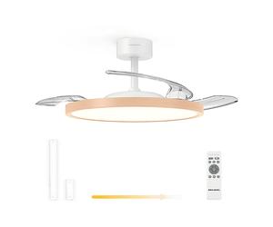 VENTILATORE A SOFFITTO CON LUCE GRUNKEL da con plafoniera e pale retrattili 30 W 6 velocità Livelli di Velocità