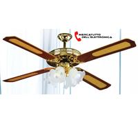 DCG ELTRONIC VECRD53L, VENTILATORE A SOFFITTO IN LEGNO, 4 LUCI, 230V, 50HZ