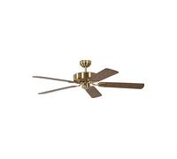 Pepeo Gmbh Ventilatore da Soffitto Potkuri, Ottone Satinato / Quercia, 132 Cm