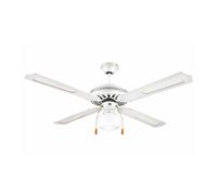 VENTILATORE SOFFITTO 4 PALE D130CM 60W BIAN WINDY in Acciaio - legno Bianco, dimensioni 130x130x H 30 cm Bianco