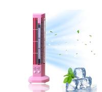 Ventilatore a torre a LED, portatile, alimentato tramite USB, con luce notturna a LED, 2 velocità, ventilatore senza lama con potente flusso d'aria, funzionamento silenzioso, mini ventilatore da