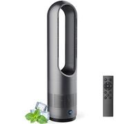 Ventilatore a torre caldo e freddo con purificatore d'aria, telecomando, 8 velocità, timer 8H, ventilatore oscillante senza pale da 18 pollici, ventilatore per la circolazione dell'aria per casa gray