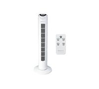 Melchioni Family | Ventilatore a Torretta senza Pale con 3 Velocità e 3 Modalità, Timer 7:30 Ore, Ventilatore Silenzioso con Pannello Comandi, Telecomando, Colore Bianco