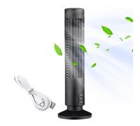 Ventilatore a torre per camera da letto, ventilatore a torre alimentato tramite USB, ventilatore da tavolo portatile, ventilatore a torre oscillante, ventilatore a torre senza pale per scrivania