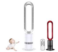 Ventilatore a Torre Senza Pale con Riscaldatore Elettrico e Raffreddamento, Telecomando, Riscaldatore a Ventola In Ceramica da 1950W, Ventilatore Caldo e Freddo, Ventilatore Circolatore D'aria white