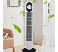 Ventilatore a Torre Senza Pale per Camera da Letto, condizionatore d'Aria Portatile con 7,9 m/s, Oscillazione a 80°, 3 velocità, Ventilatore a piantana Silenzioso a 30 Db
