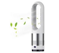 Ventilatore a Torre, Ventilatore a piedistallo, Ventilatore Senza Lama per Riscaldamento e Raffreddamento, Aria Fredda Naturale, 8 velocità, Temporizzabile Dotato di Telecomando, Testa oscillante a