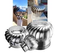 Ventilatore a turbina per tetto senza alimentazione Ventilatore per turbine - Bocca di ventilazione in acciaio inossidabile 304 Copertura per ventilazione a griglia rotonda - Turbine eoliche Vent