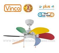 VENTILATORE AGITATORE DA A SOFFITTO COLORATO VINCO 70928 55W ø77 6 PALE CON LUCE