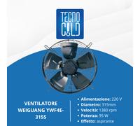 VENTILATORE ASSIALE CON VENTOLA DA ASPIRANTE A PREMENTE MONOFASE PER FRIGORIFERO