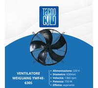 VENTILATORE ASSIALE CON VENTOLA DA ASPIRANTE PREMENTE MONOFASE TRIFASE PER FRIGO